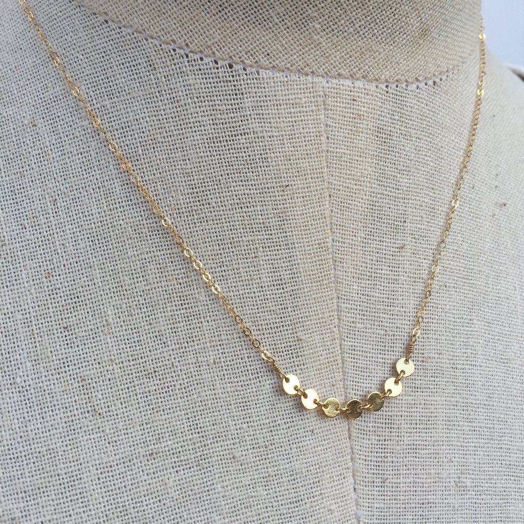 Delicate Dot 14k Gold Sterling Chain Necklace 40$